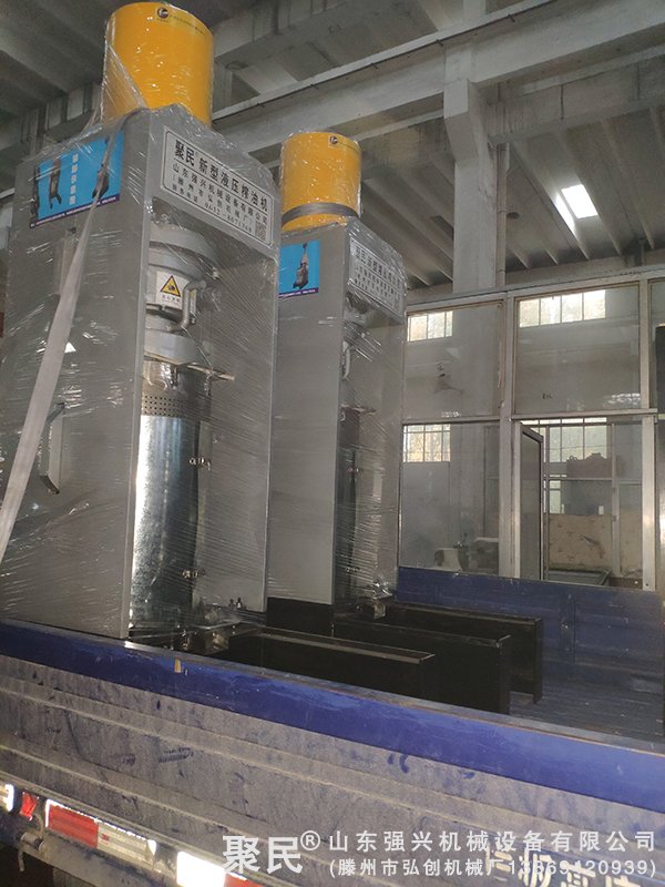 发云南保山2台300吨压力新型全自动液压榨油机
